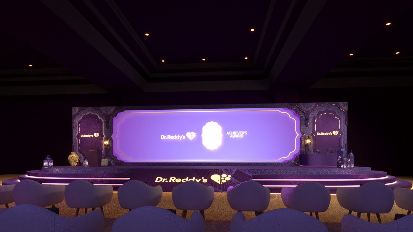 Conference design Dr Reddy's UAE dubai 3d modeling Event Setup Events Design galanight
