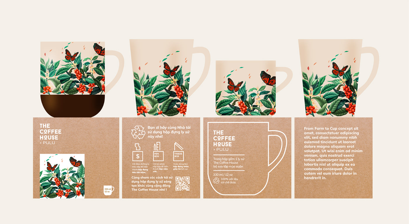 branding  design ILLUSTRATION  merchandise Packaging the coffee house