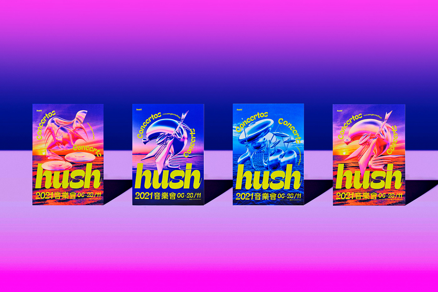 Brand Design brand identity graphic design  hush full music Macao macao design music Music Festival untitledmacao visual identity
