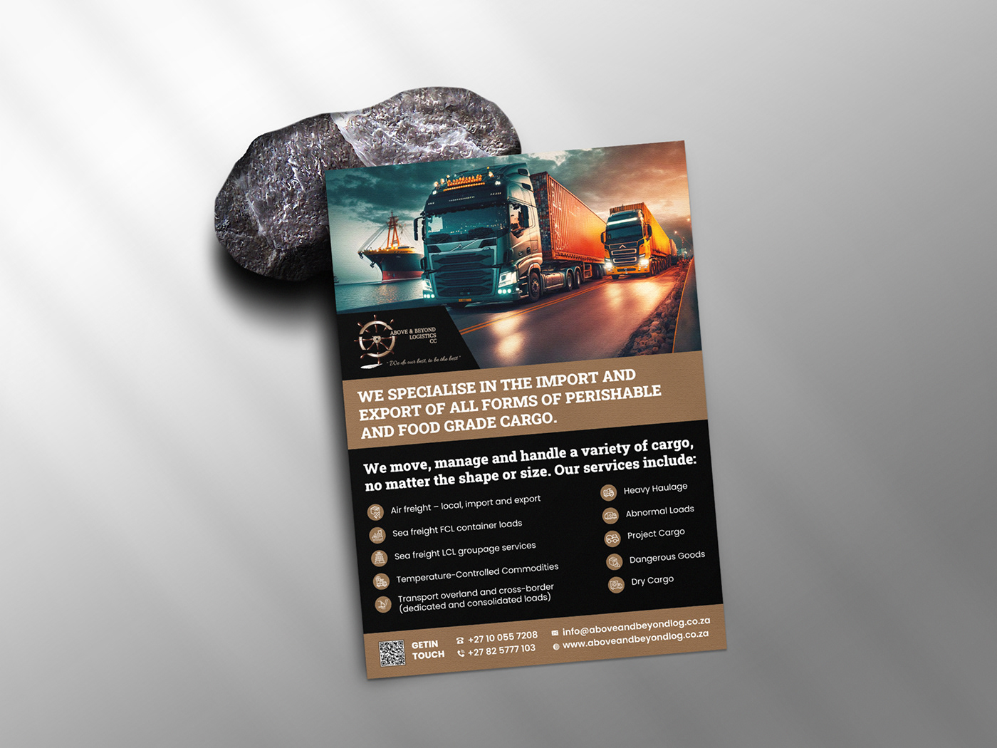 Logistics and transportation company flyer