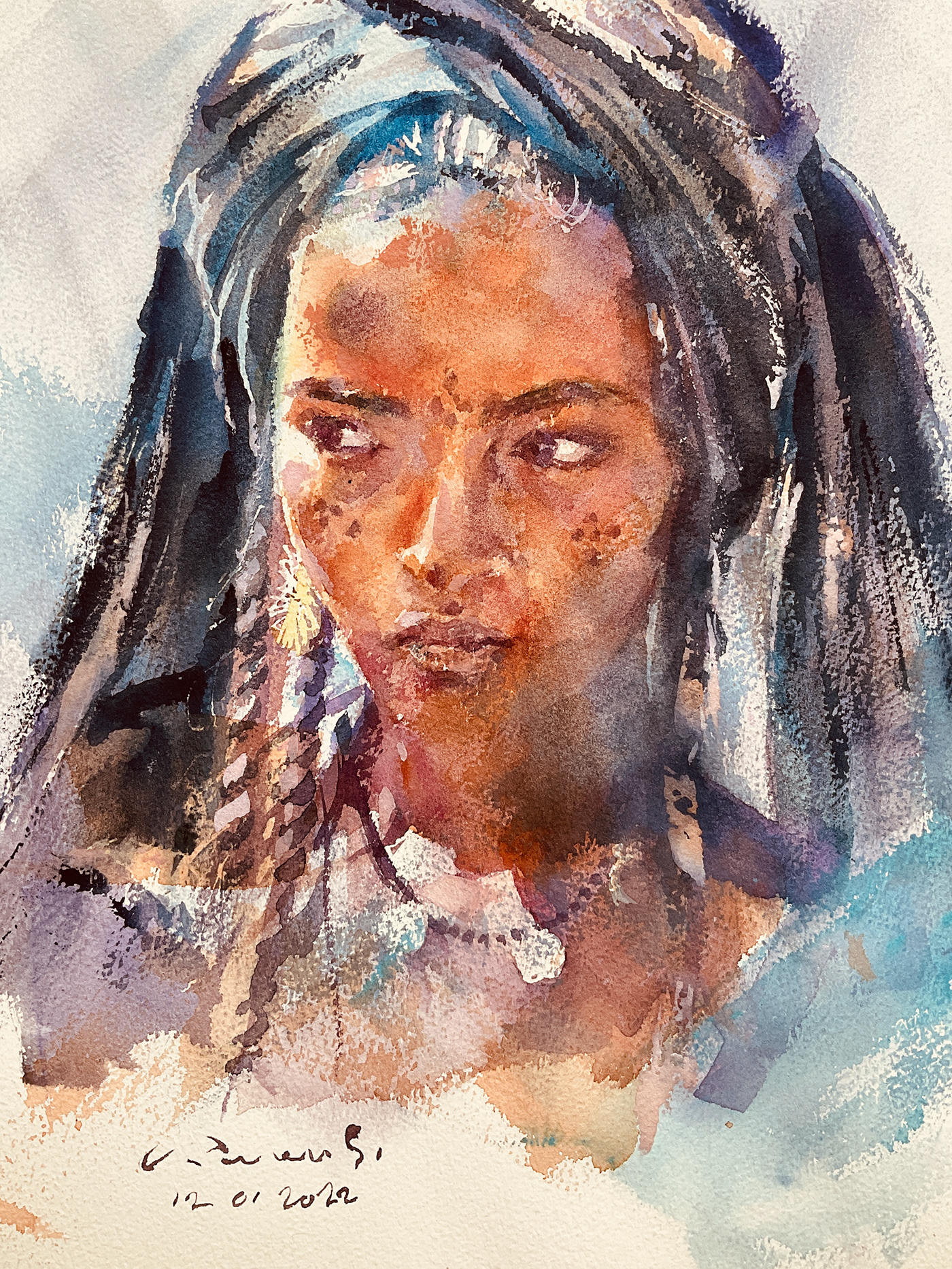 face human painting   portrait watercolor