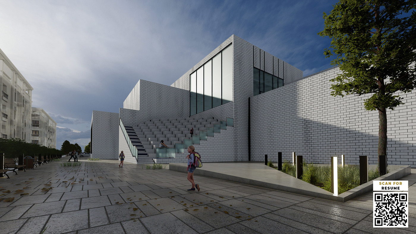 school revit visualization modern exterior 3DDesign 3dmodeling Landscape architecture lumion