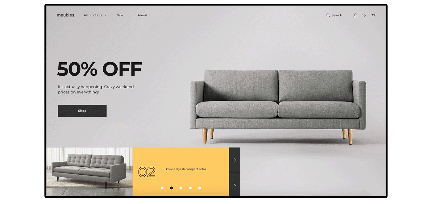 furniture e-commerce furniture store shop UI ux Web Design  Online shop Responsive landing