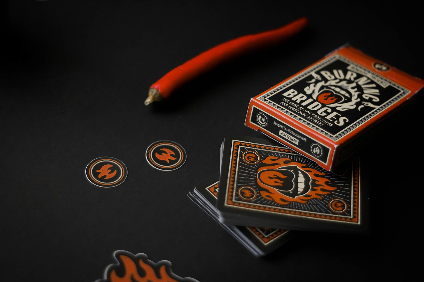 Card Deck card game cards fire Hot hot sauce Matchbook Matchbox pepper Playing Cards