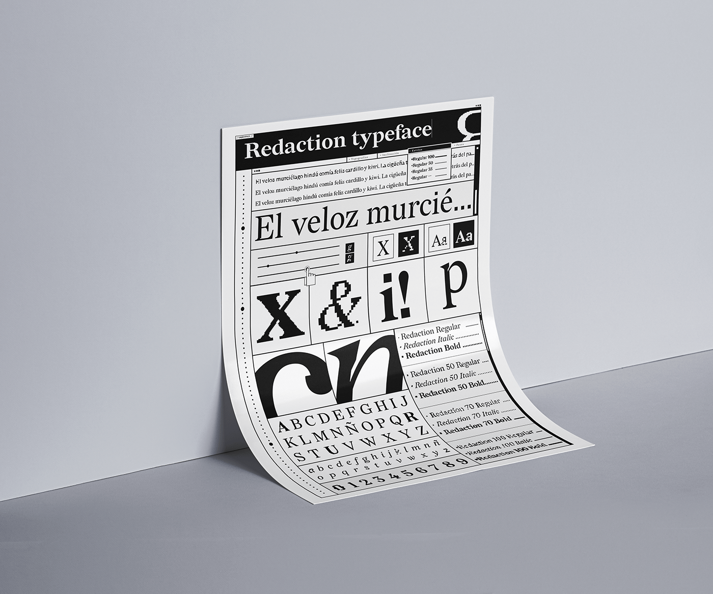 poster especimen tipografico a3 poster diseño gráfico tipografia redactionfont