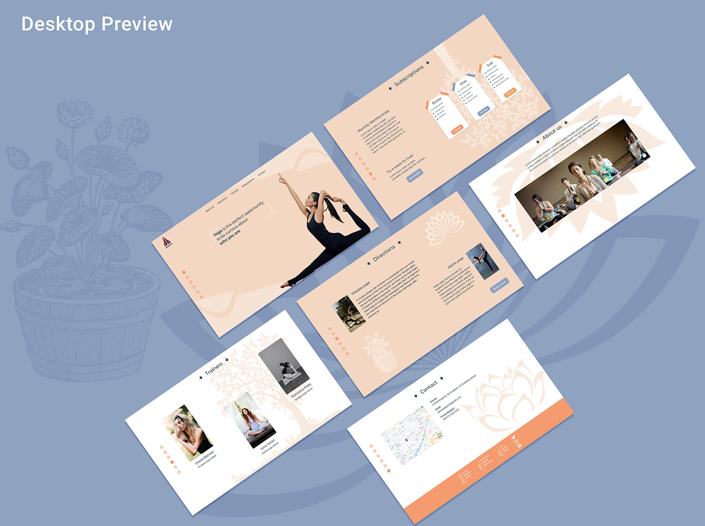 mobile UI ux Website Yoga FIT Health homepage landing page Nature