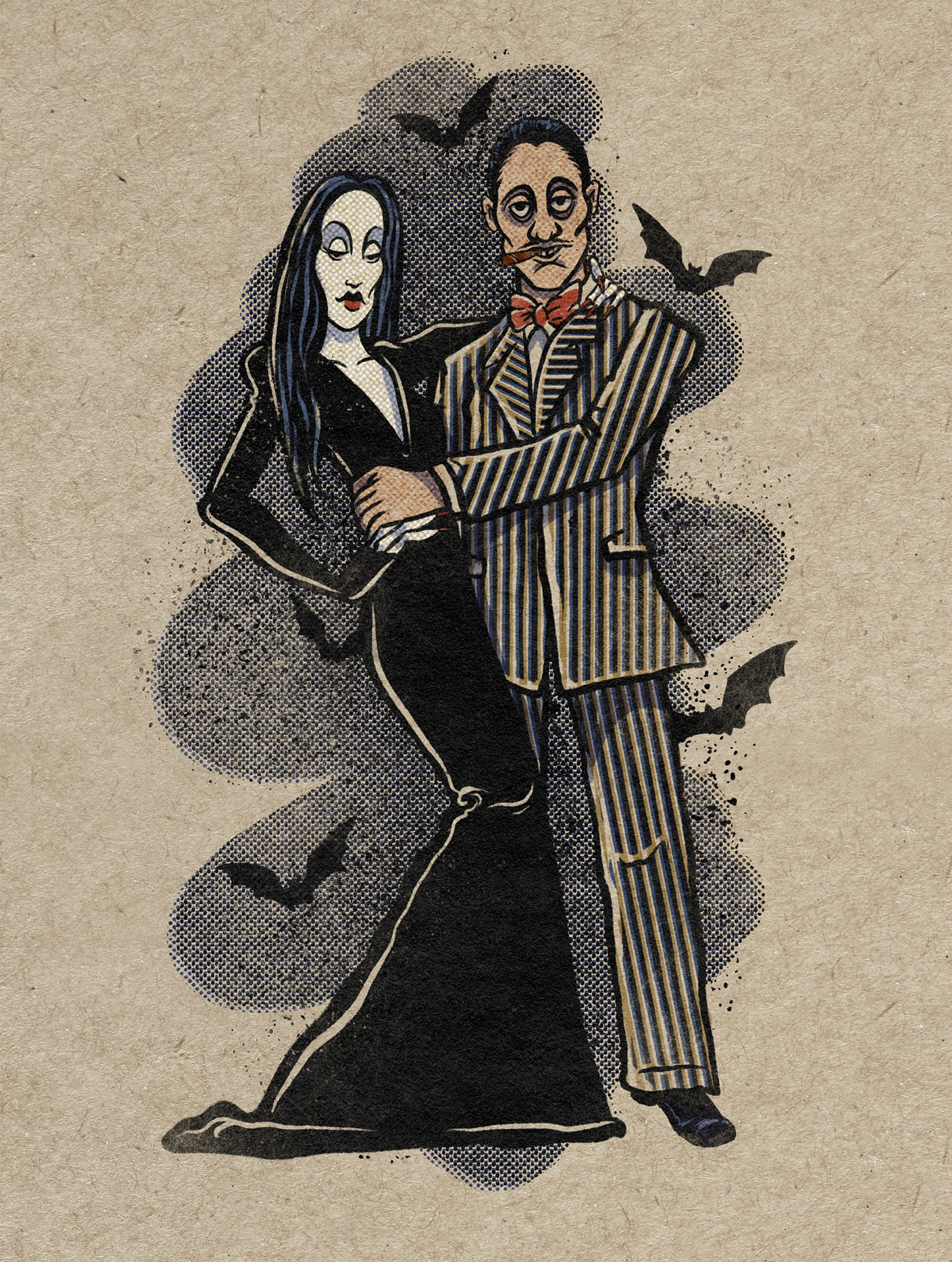 art comics Halloween ILLUSTRATION  Retro RetroArt TheAddamsFamily vintage