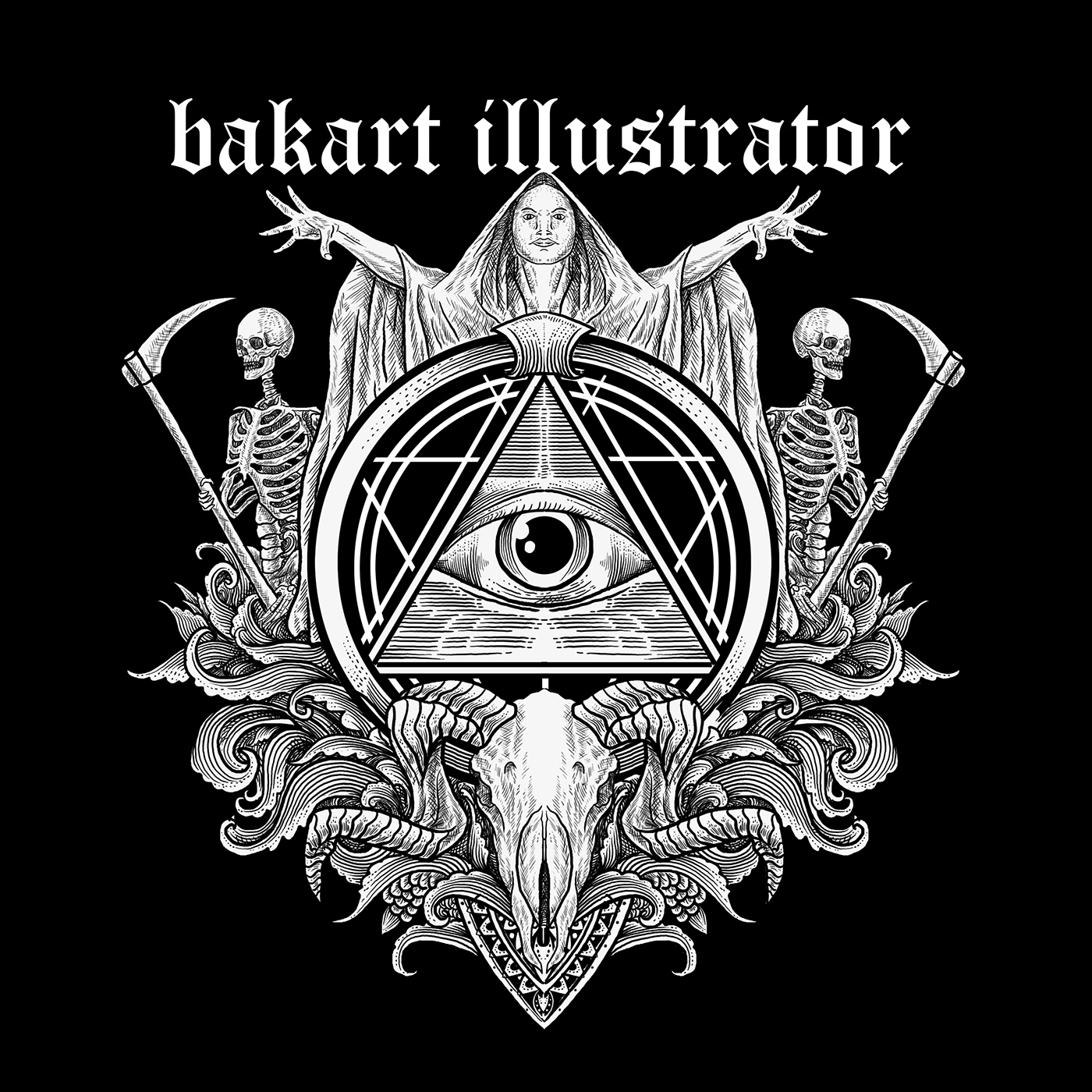 black art black metal conspiracy dark art freemason hand draw ILLUSTRATION  merchandise Satan satanic