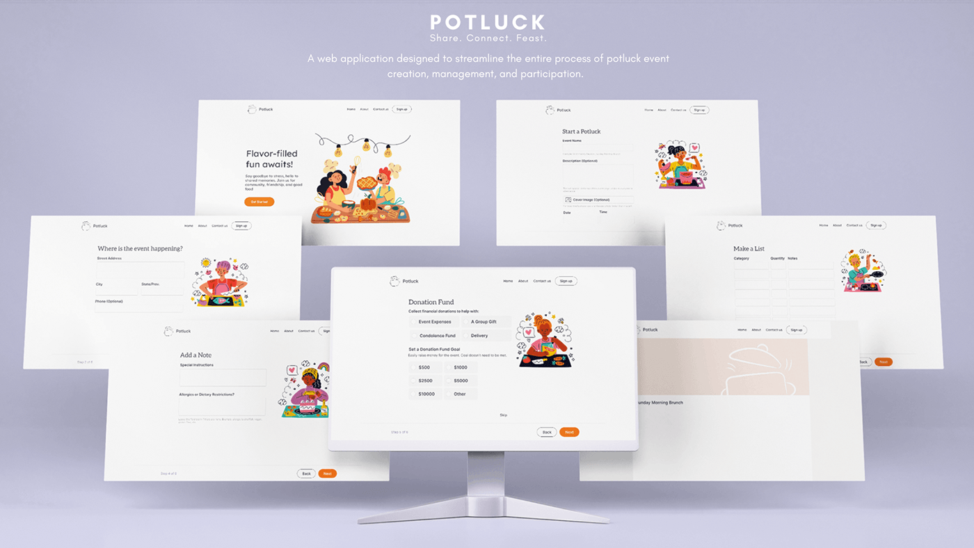 potluck Event Web Design  Website UI/UX Figma ui design user experience Interface