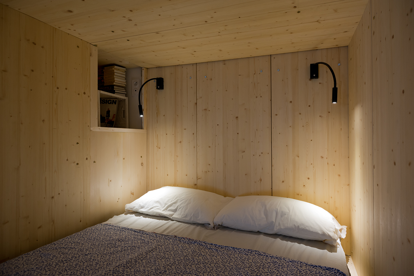 Interior Architecture architecture small flat transformer loft bed wooden sleepbox 35 square meter stair storage wood working  interior design 