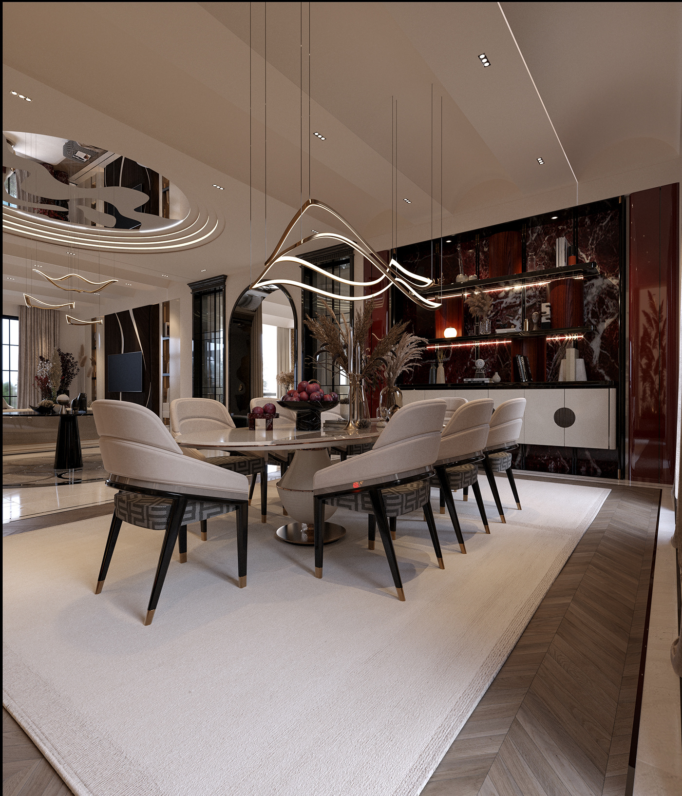 furniture luxury dubai Qatar interior design  lighting living room concept styling  design