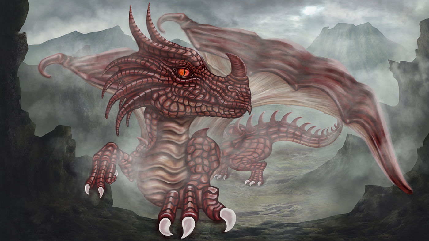 fantasy enviroment Character dragon ILLUSTRATION  digital painting  