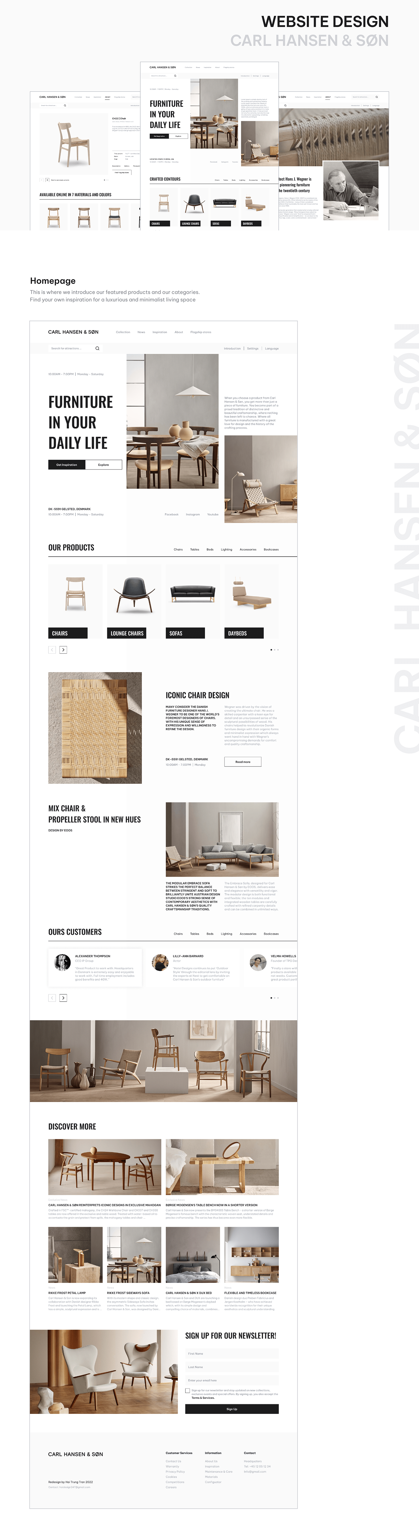 chairs design furniture landing page modern products typography   ui design