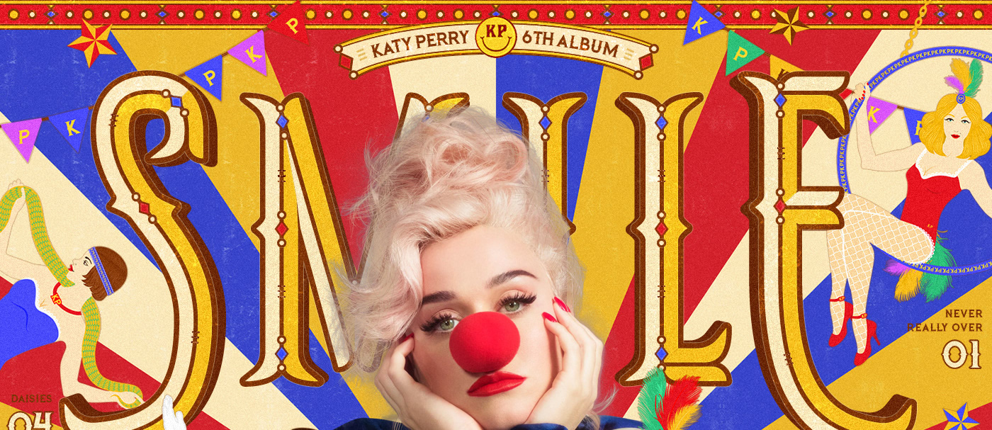 Circus interactive katyperry music playlist Promotion smile UI ux Webdesign