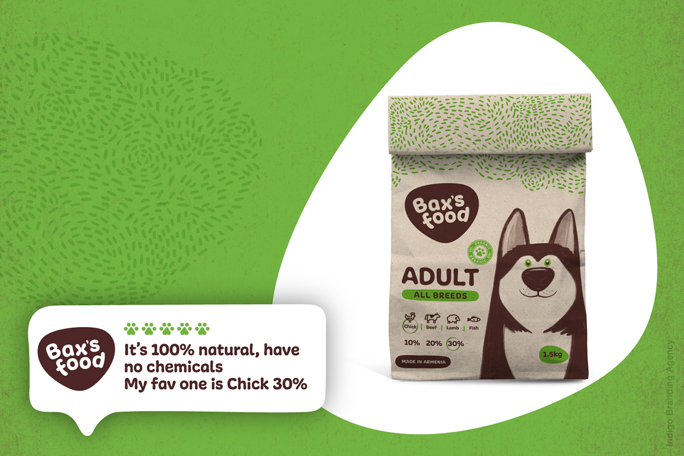 baxs food branding  dogs food eco food Indigo branding Logo Design organic food Packaging pet food product design 