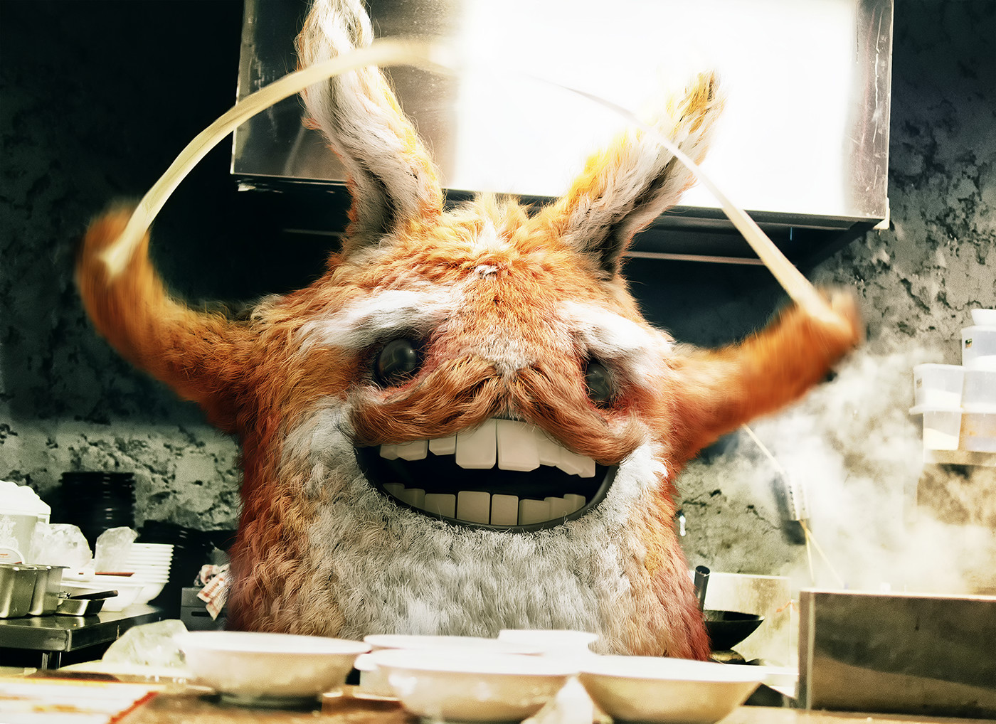 animal cute furry 3D Render hair Maya creature chef monster