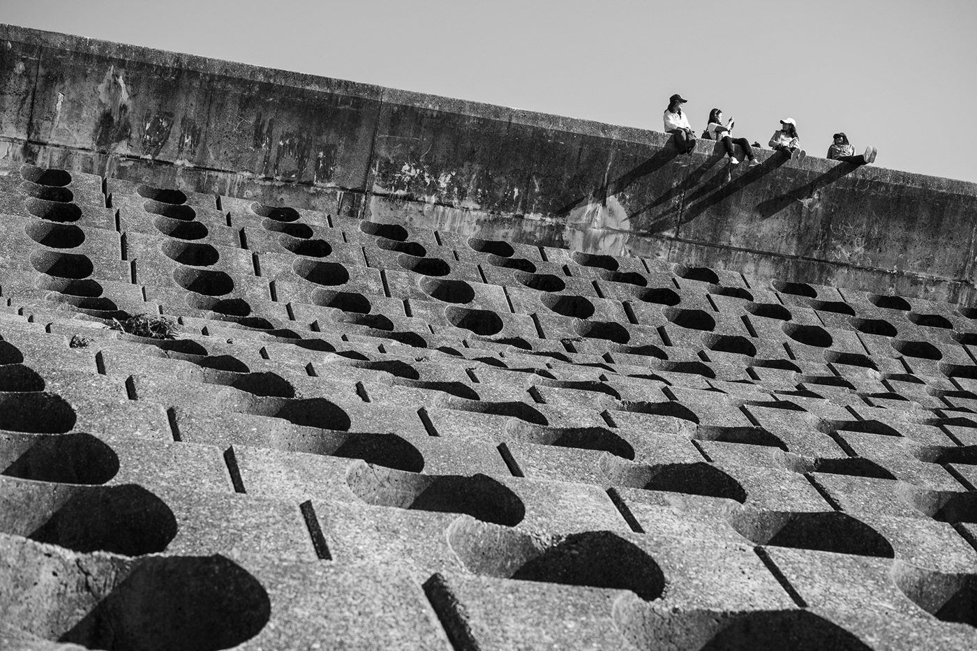 architecture black and white dam geometry Hong Kong monochrome pattern shapes structure