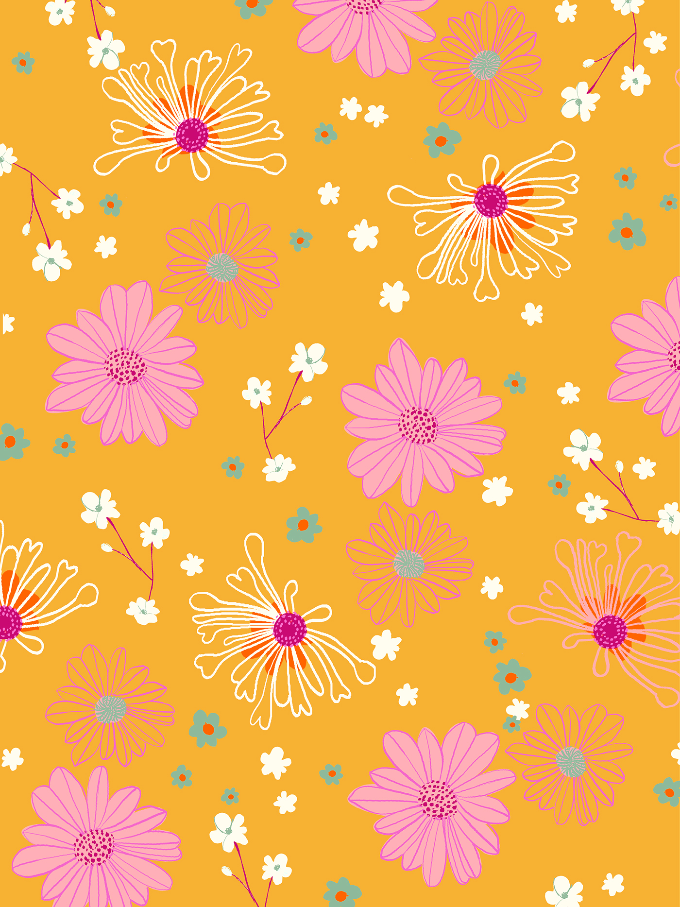 print pattern textile design textile design  pattern design  print making Allover print floral Flowers