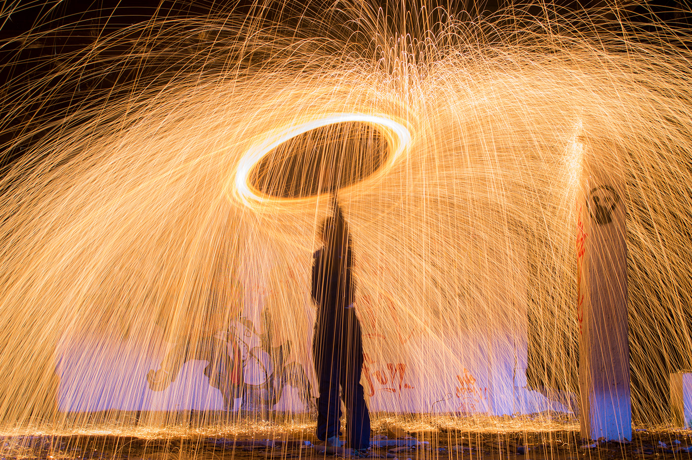 city clouds fire long exposure Nature night SKY sparks steelwool water