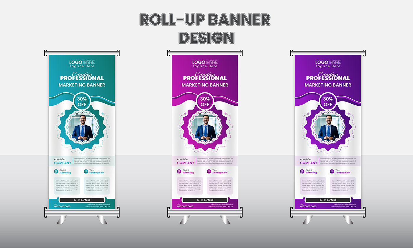 brand identity rollup banner marketing   Social media post Advertising  design graphic design  artistvect rool-up banner