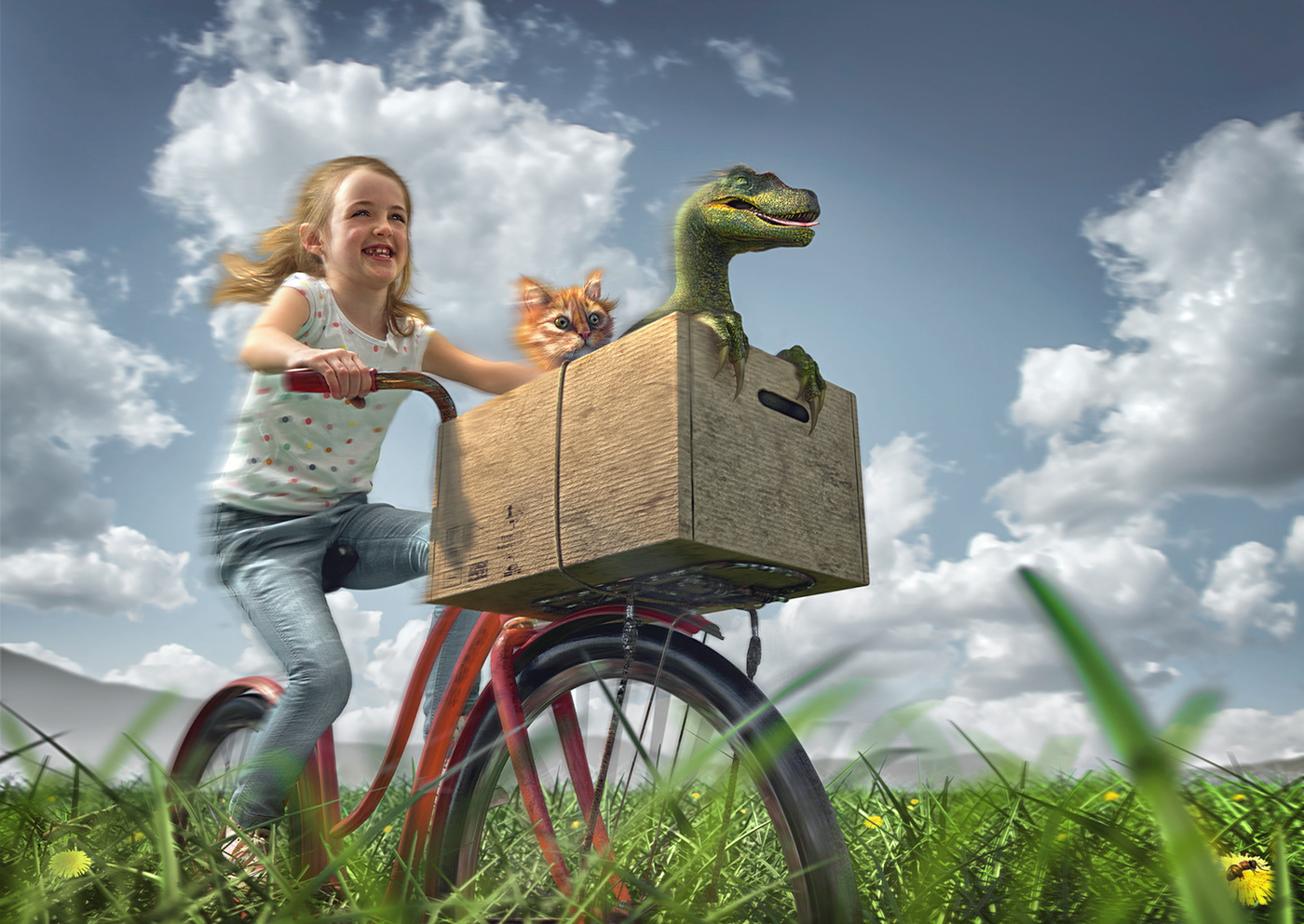 childrensbook book velociraptor Dinosaur CGI Cat girl fantasy