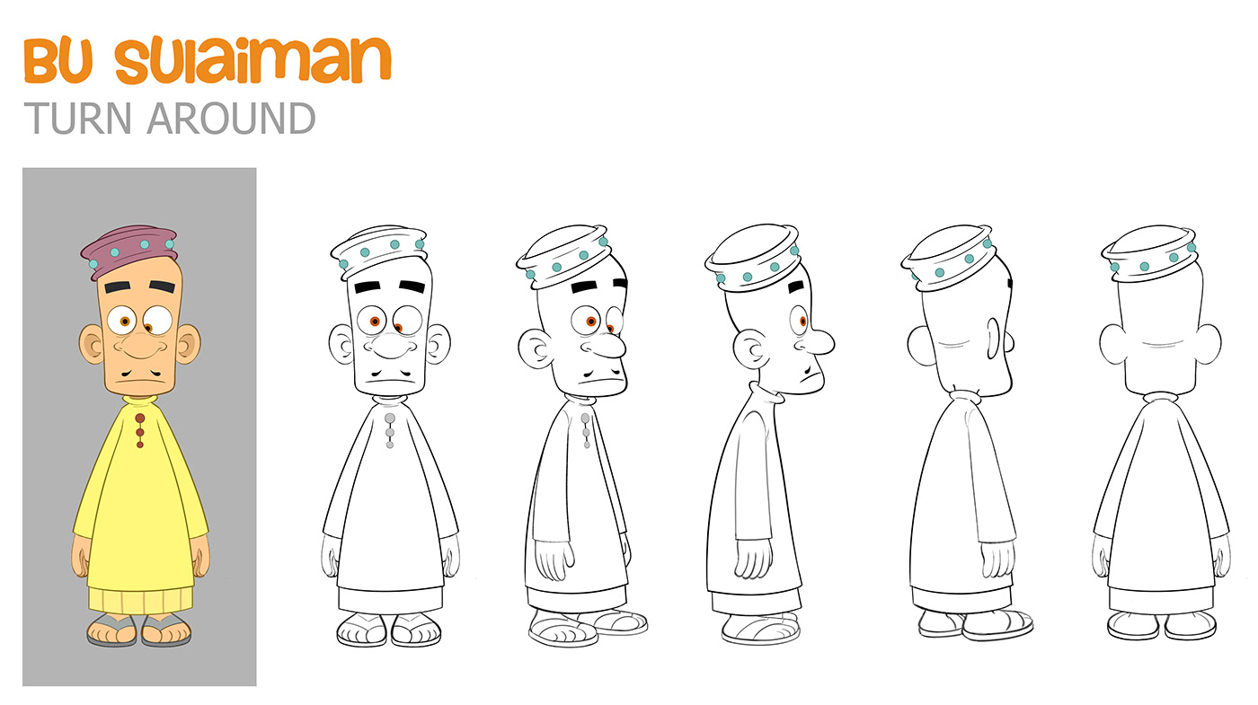 affari animation  Character design  emarati animation facial expressions ILLUSTRATION  Model Sheet shabeat al cartoon shambeh Visual Development