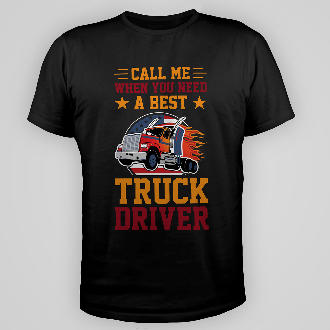 Truck driver t-shirt design.