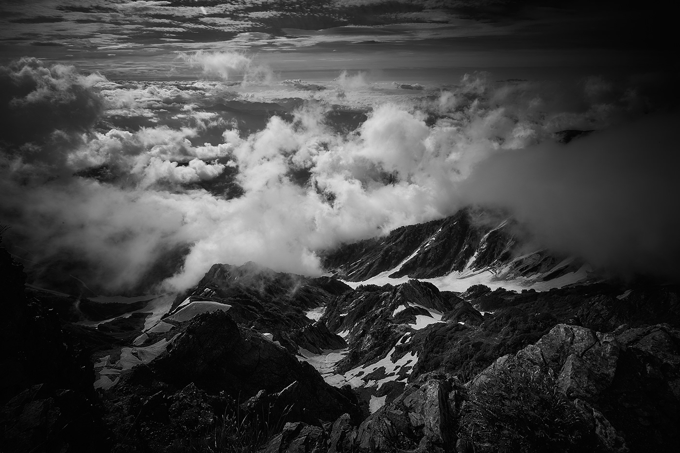 black and white clouds Landscape monochrome mountains Nature nature photography Photography  SKY Sunrise