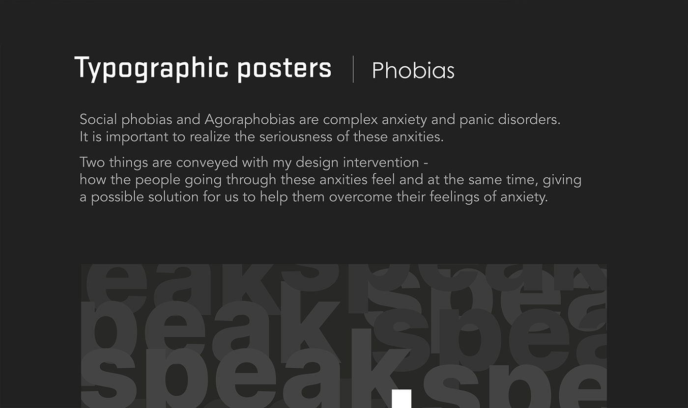 awareness poster print social cause type typography   typography poster anxiety phobia