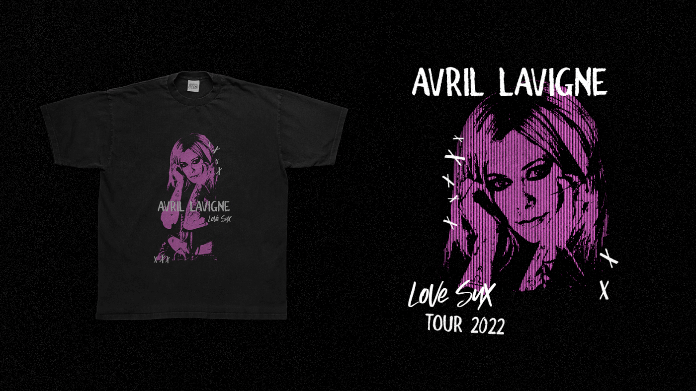 artwork Avril Lavigne Digital Art  graphic design  Merch merchandise merchandising Mockup music tshirt