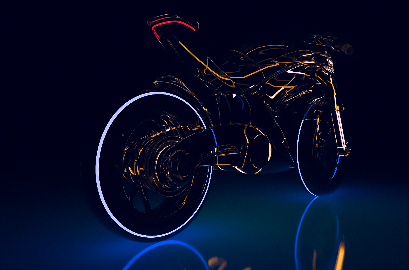 3D After effect animation  Bike car design neon photoshop tesla Beongraph