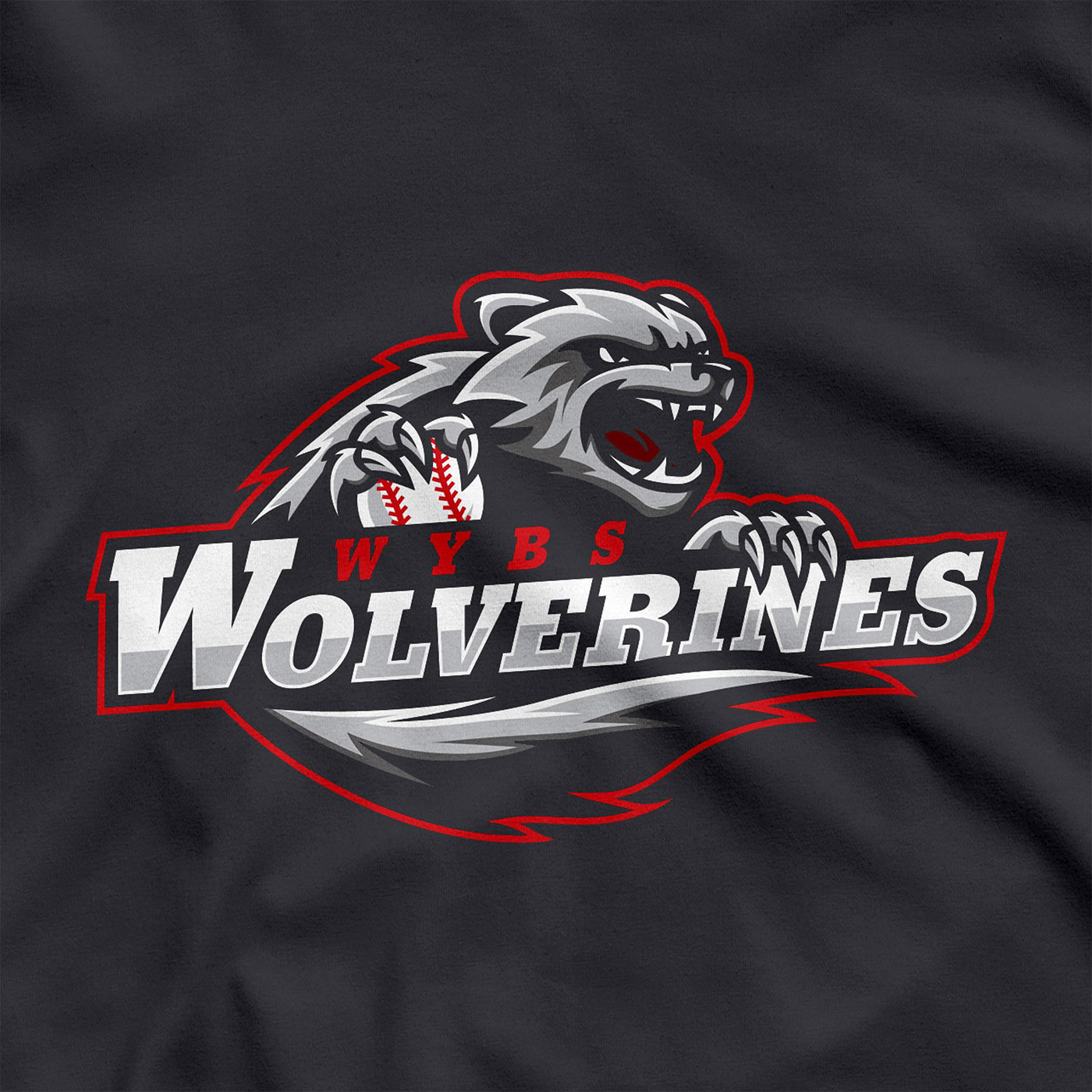 esport esports game baseball mascot logo badge team logo wolverines Logo Design Baseball T-Shirt design