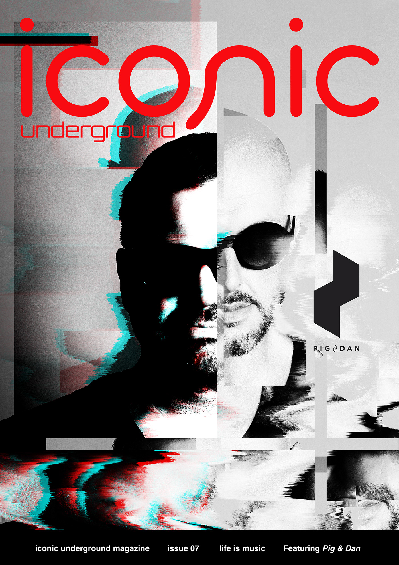 Magazine design cover design graphic design  techno House music Dance music magazine layout Layout Design Glitch glitch art