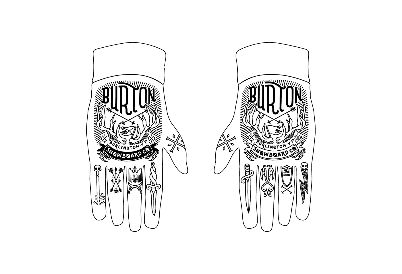 burton BurtonSnowboards Snowboards gloves spectregloves Betrayed artwork ILLUSTRATION  betrayerfamily