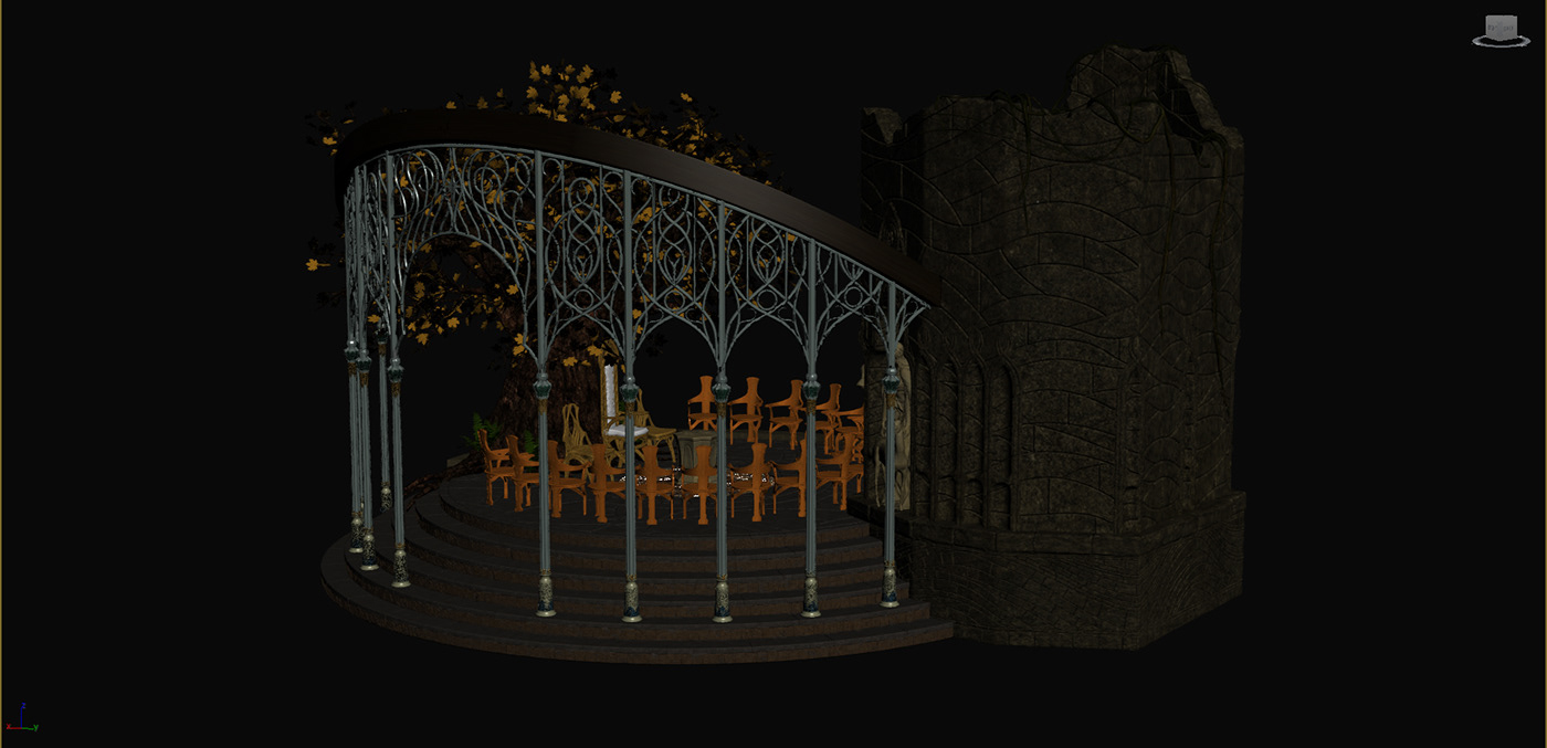 3ds max Council of Elrond elven Maya Middle-earth Rivendell the Hobbit the lord of the rings Zbrush elven architecture