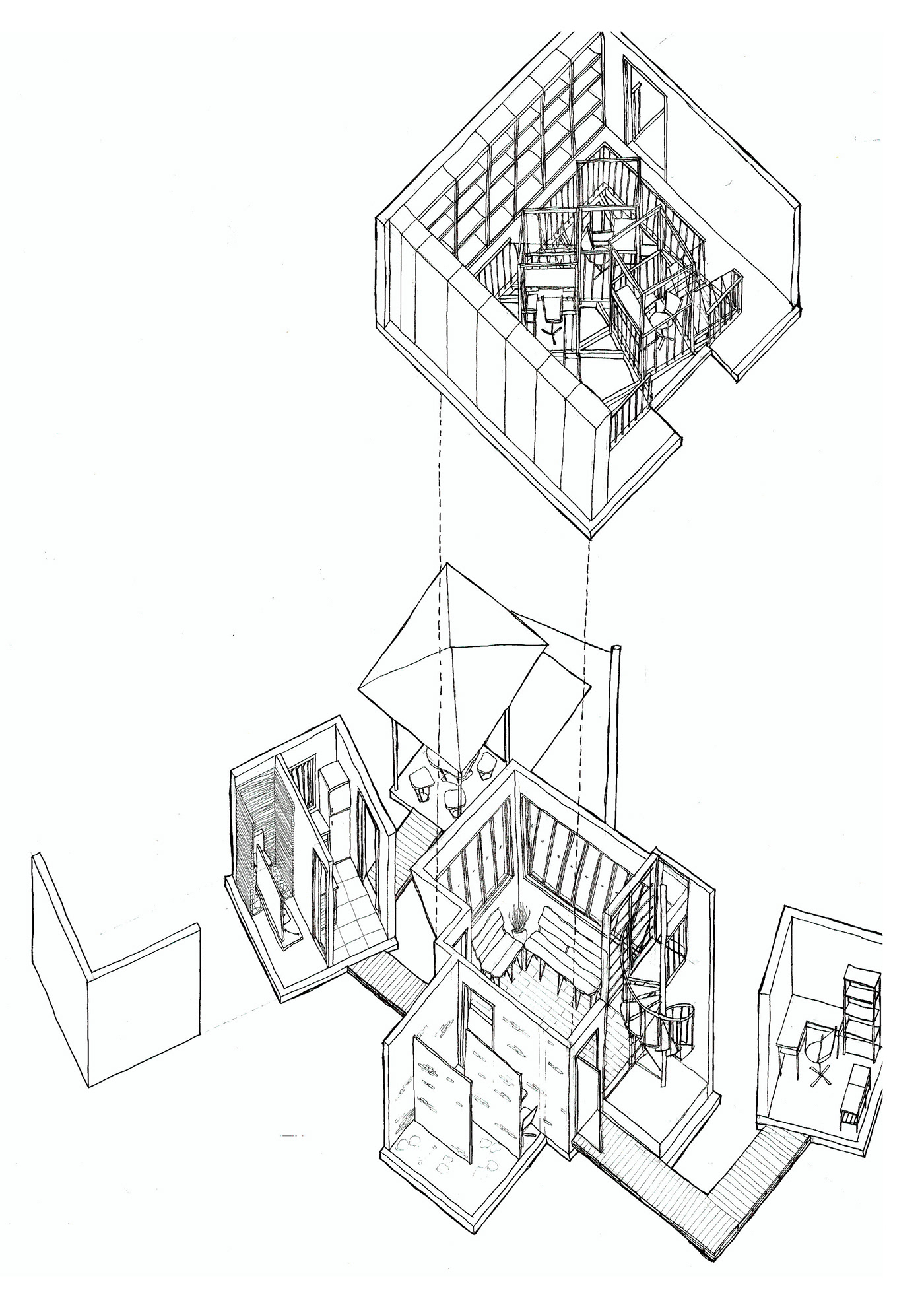 interior design  architecture imaginary hand sketch university project