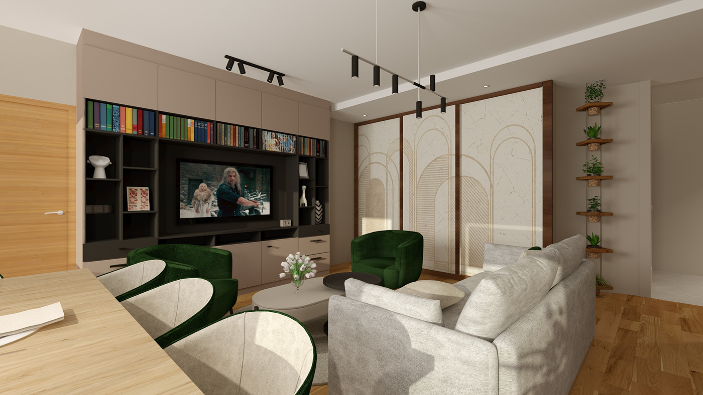 3D caddecorpro conversation Interior kitchen living room Project Render