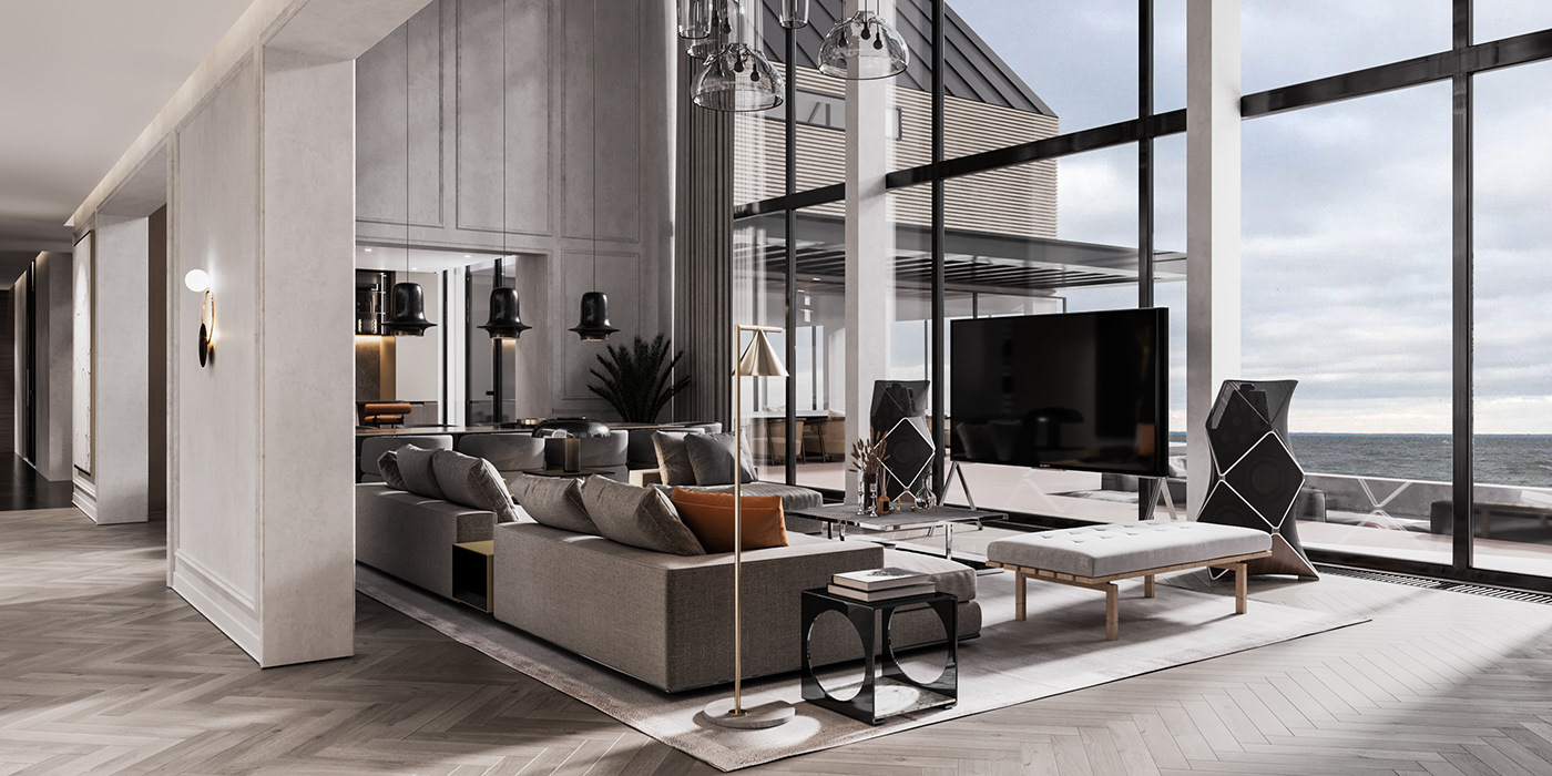 3dsmax bedroom corona renderer exterior house Interior kitchen living room sea Spa