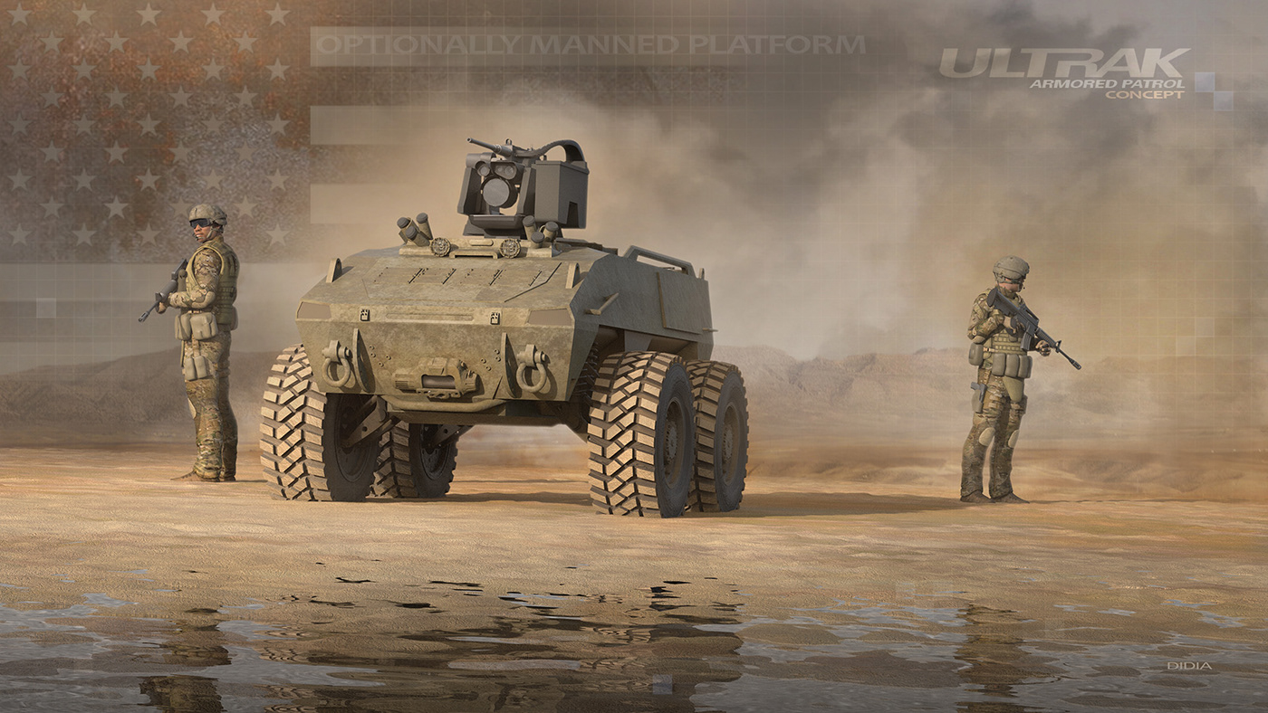 Survivability Armored Patrol Marines Military concept amphibious ULTRAK concept product development army keyshot