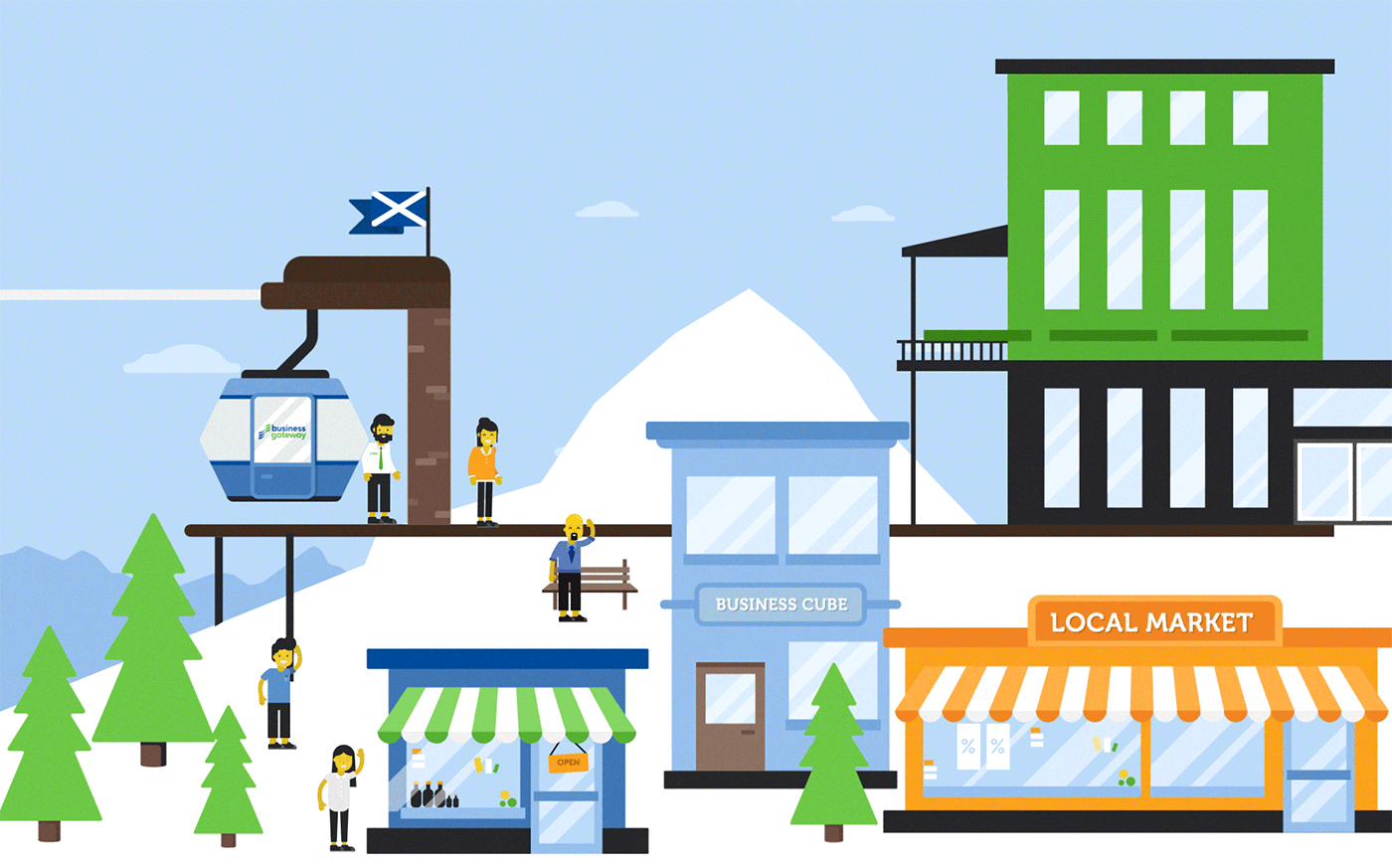 business animation  motion snow ILLUSTRATION  characters Walk Cycle character animation edinburgh motion graphics 