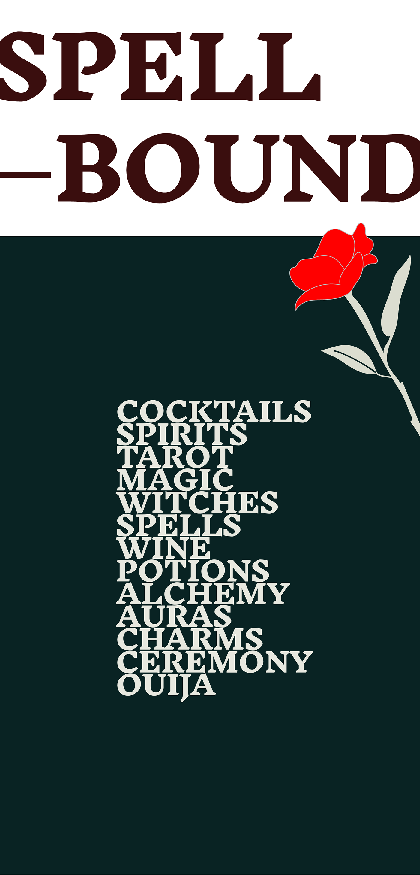 restaurant cocktail bar Witchy Magic   spooky typography   bold menu design Restaurant Branding