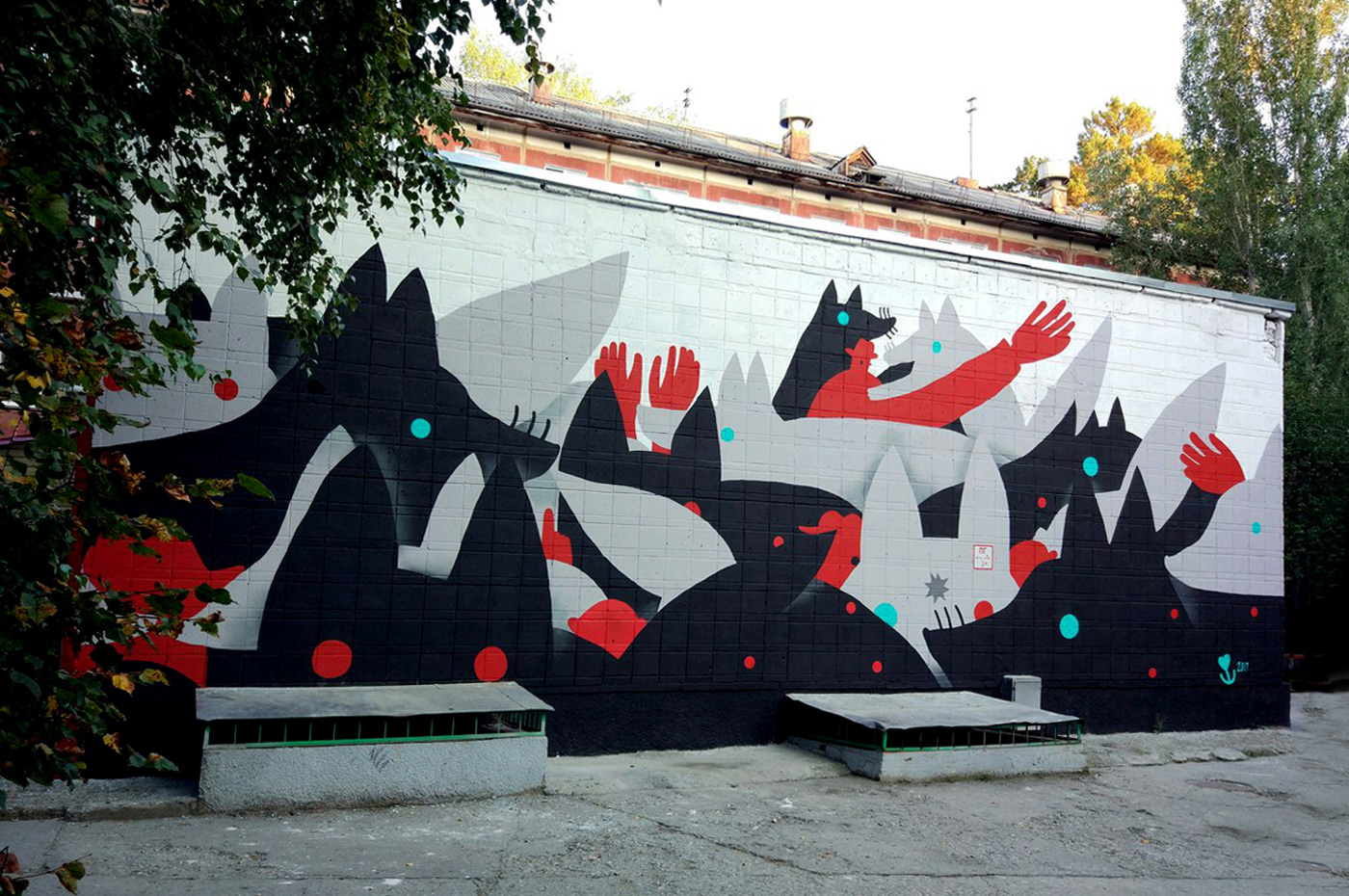 FOX streetart Mural novosibirsk