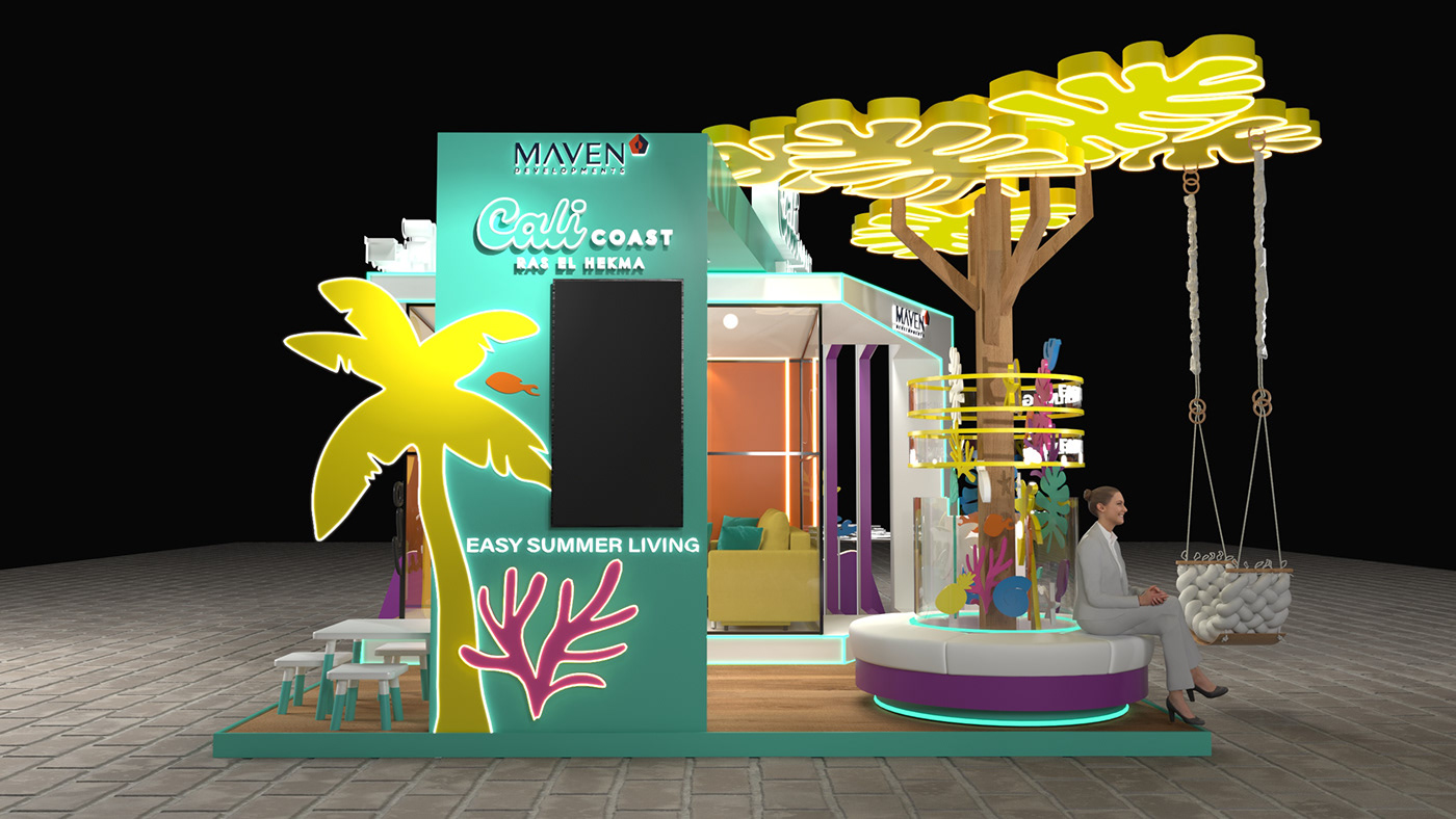 3ds max Render corona activation Summer Booth summer activities maven activation booth cali coast