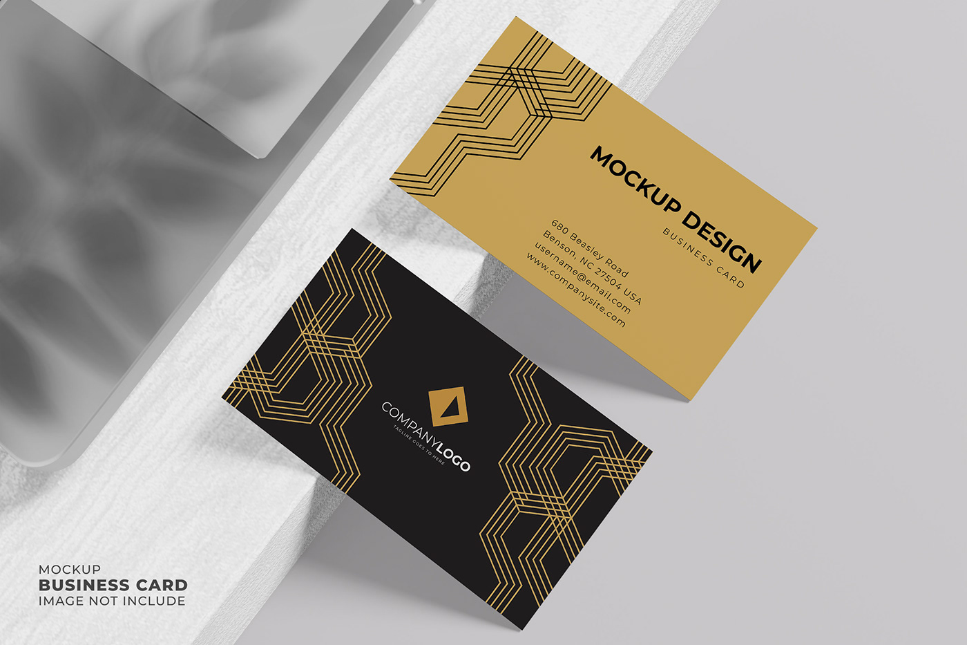 business business card card gold luxurious mock up Mockup premium realistic top view