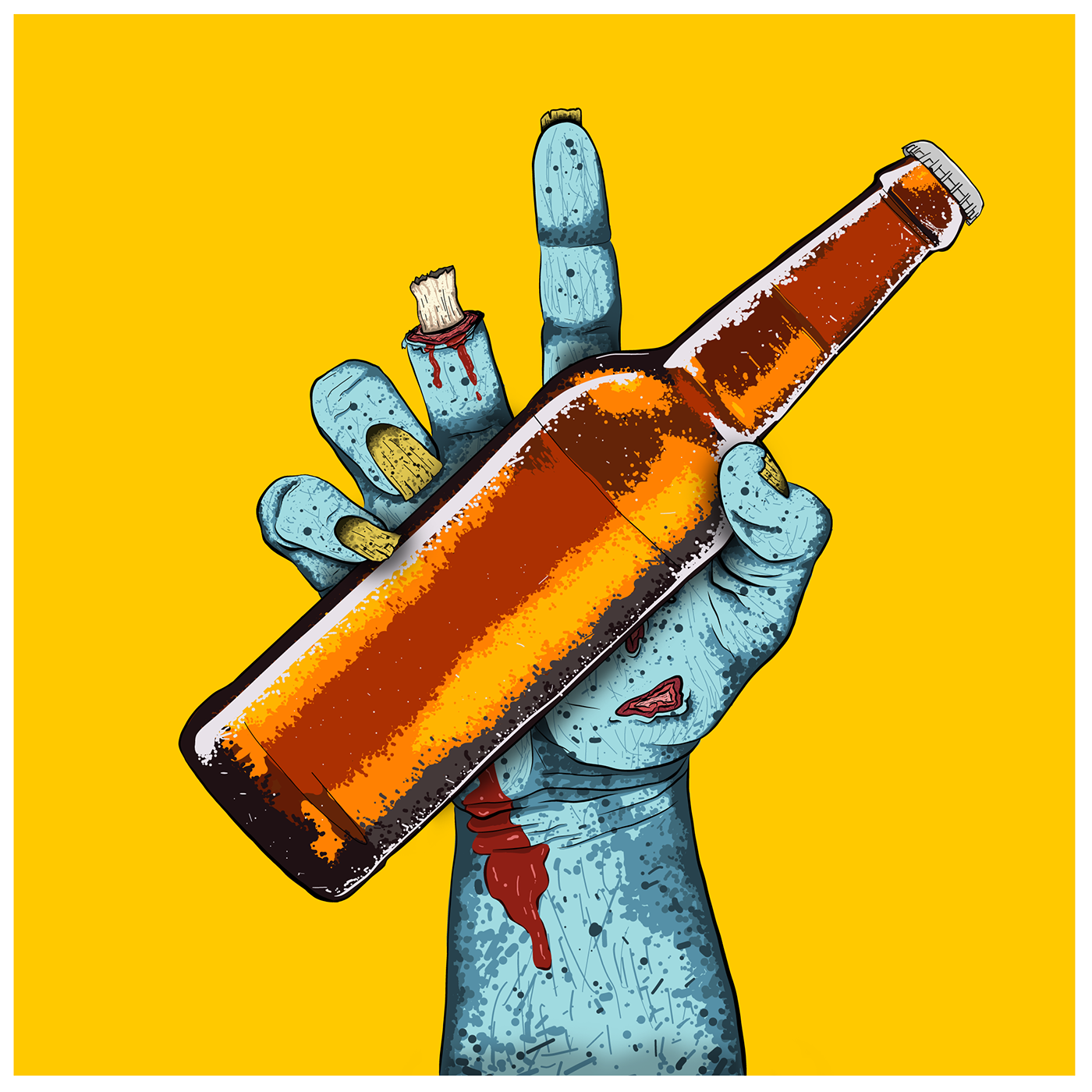 zombies beer beer art horror digital illustration Walkers walking dead rick grimes Movies