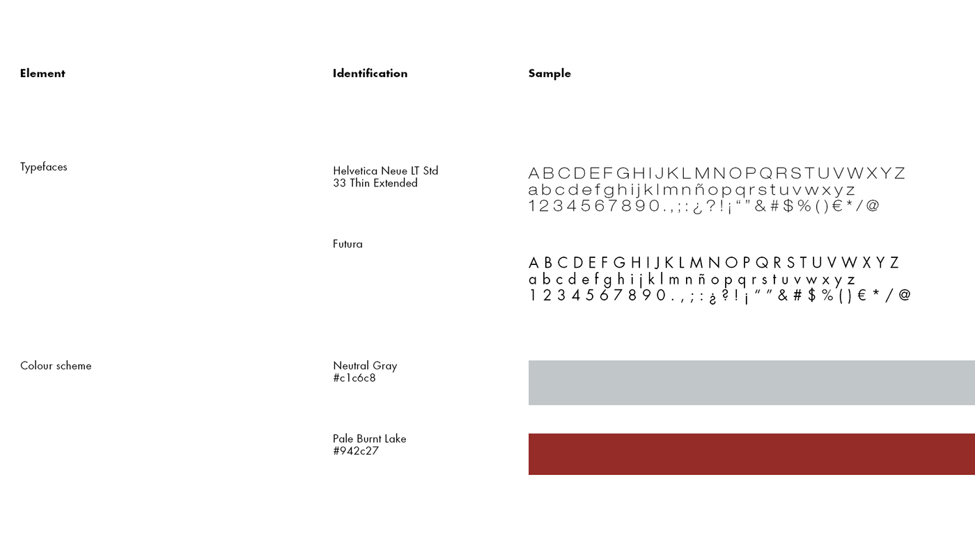branding  brand futurist smell emotions visual identity minimalist gray red din