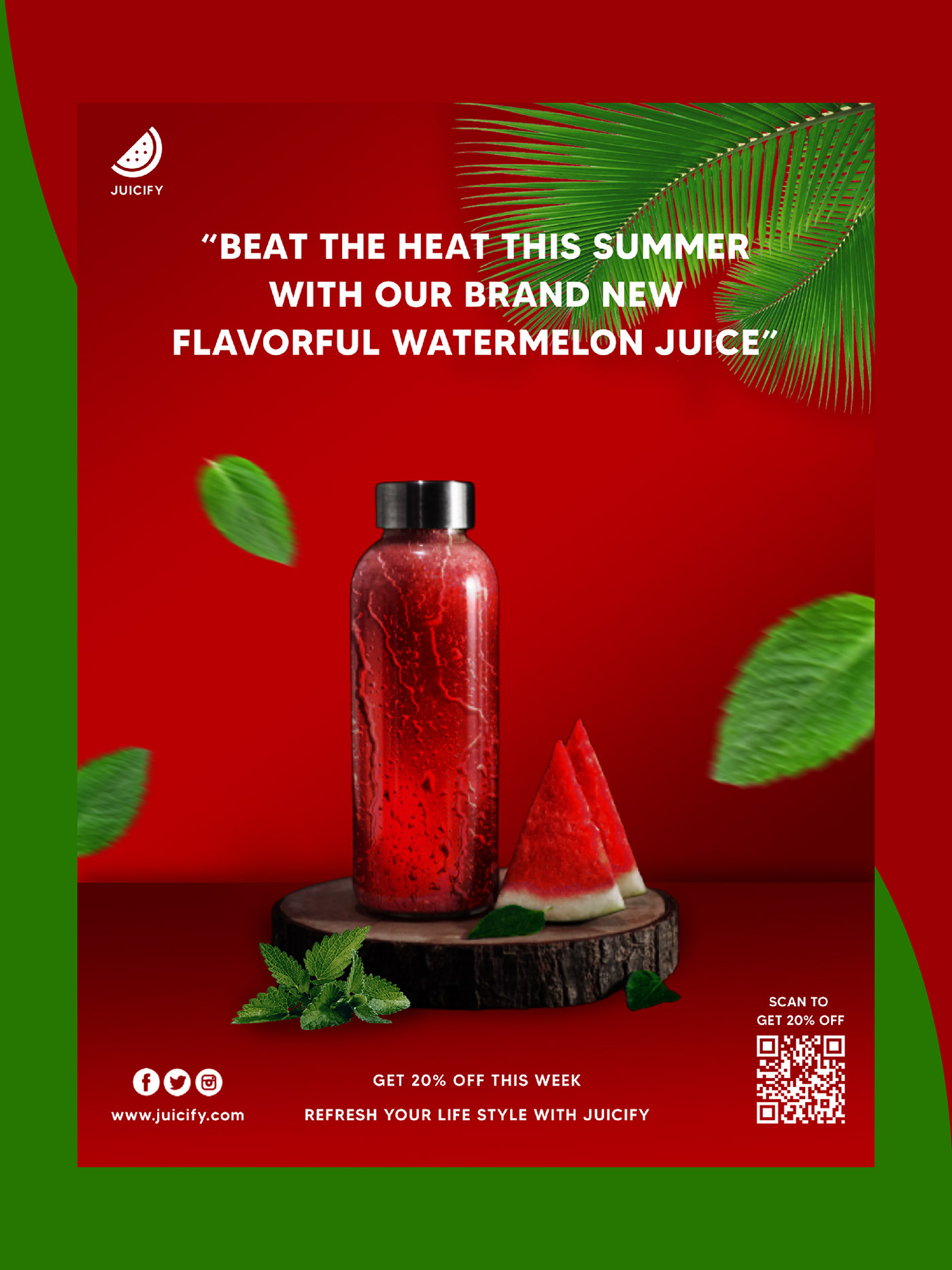 juice poster poster Poster Design Advertising  Juice Packaging packagingdesign productdesign watermelonjuice