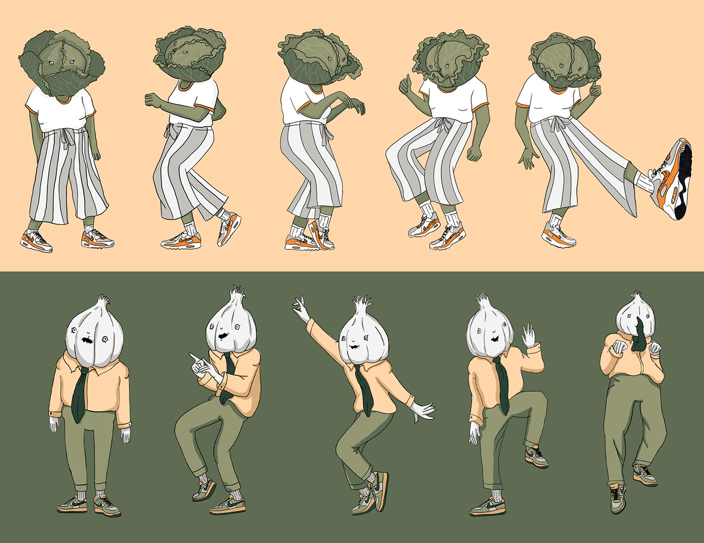 Character design  DANCE   gif ILLUSTRATION  vegetables animated gif cartoon character illustration digital illustration graphic design 