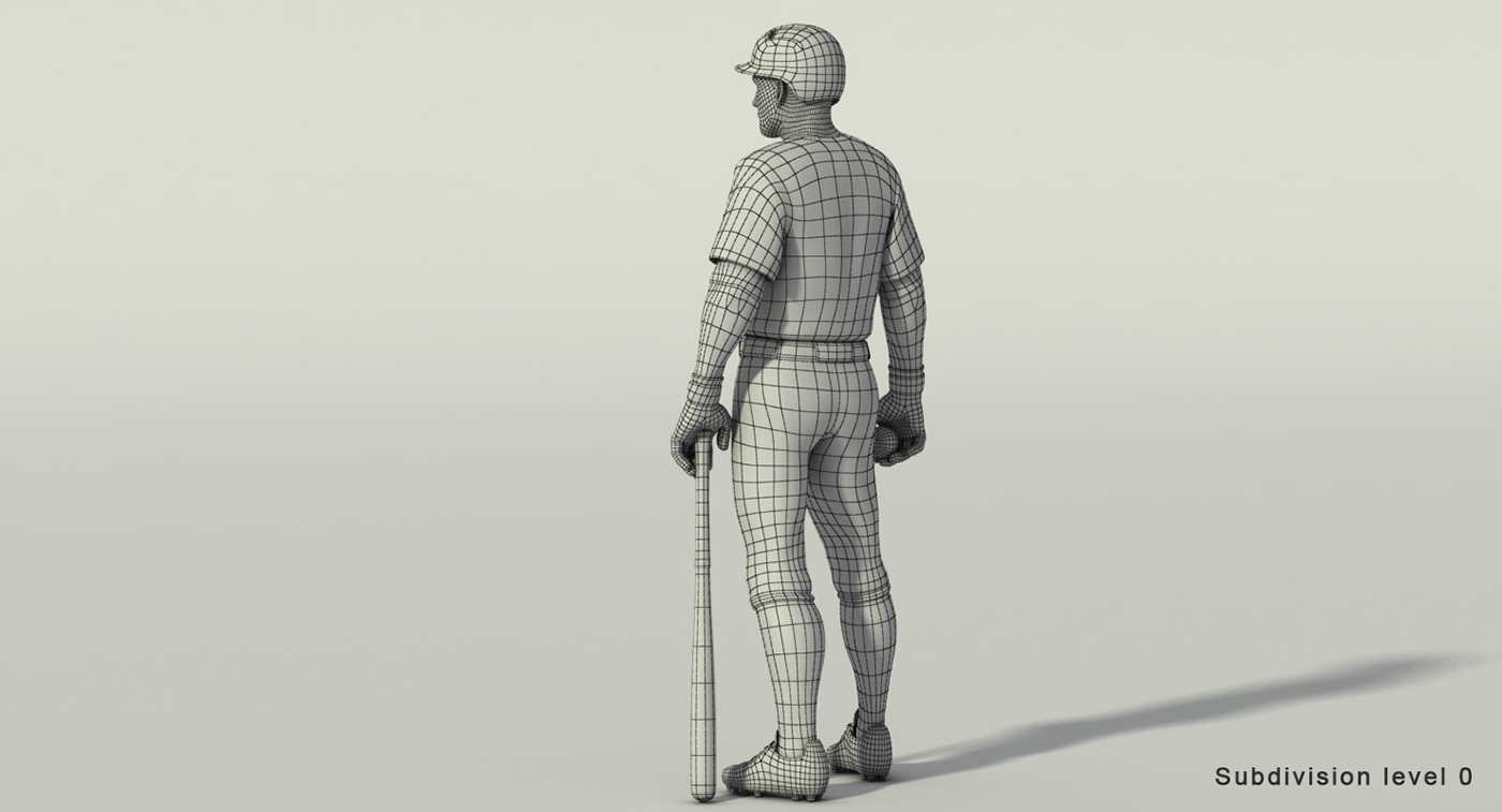 baseball Entertainment bat hat Helmet sport Character man major 3D model