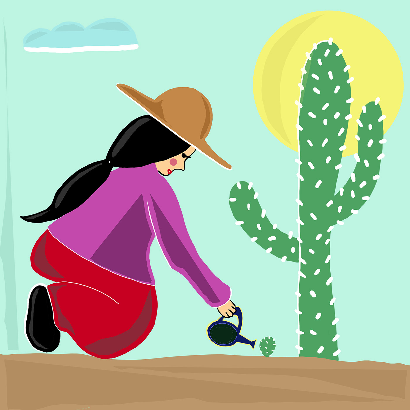 ILLUSTRATION  girl illustration illustration art cactus illustration